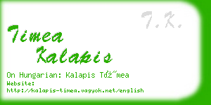 timea kalapis business card